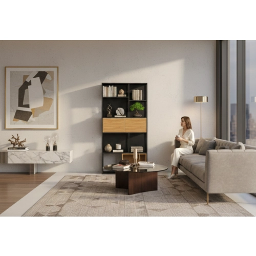 REGAŁ NA KSIĄŻKI METALOWE DREWNO LITE DĄB JESION OLCHA RNK-166